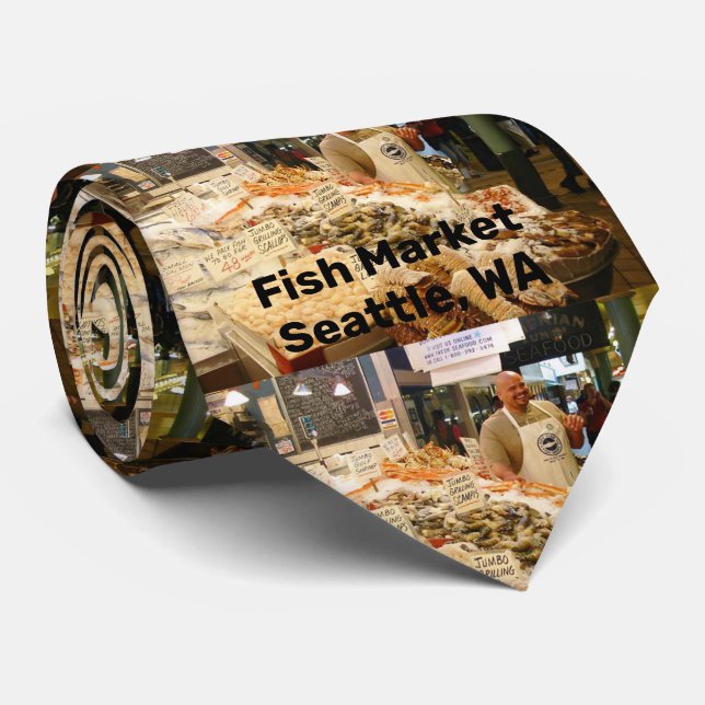 Fish Market Seattle Washington Tie (Rolled)