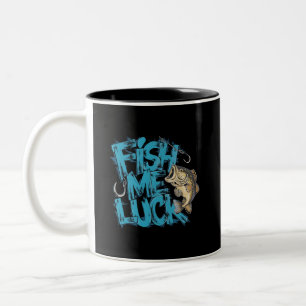 Fish Me Luck Graffiti Bass Art Two-Tone Coffee Mug