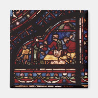 Fish merchants, detail from a window