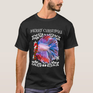 Fish Merry Christmas Ornament Betta Fish Ugly Xmas T-Shirt