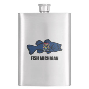 Fish Michigan Hip Flask