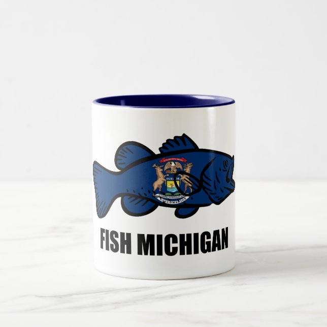 Fish Michigan Two-Tone Coffee Mug (Center)
