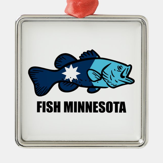 Fish Minnesota Metal Tree Decoration (Front)