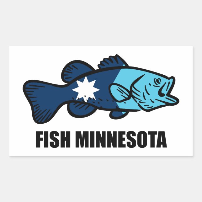 Fish Minnesota Rectangular Sticker (Front)