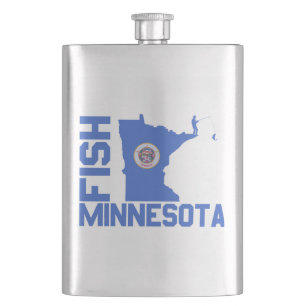 Fish Minnesota State Outline Hip Flask