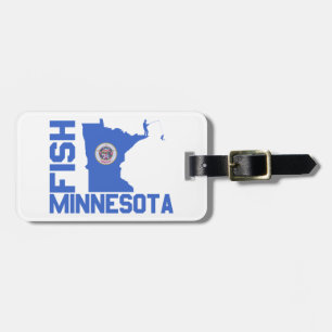 Fish Minnesota State Outline Luggage Tag