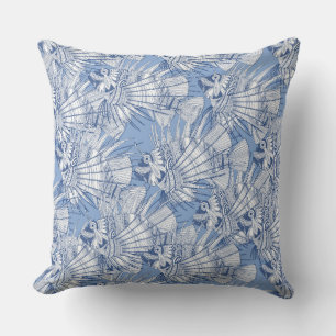 fish mirage blue cushion