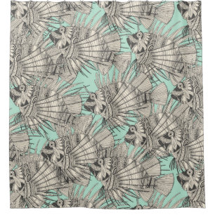 fish mirage mint shower curtain