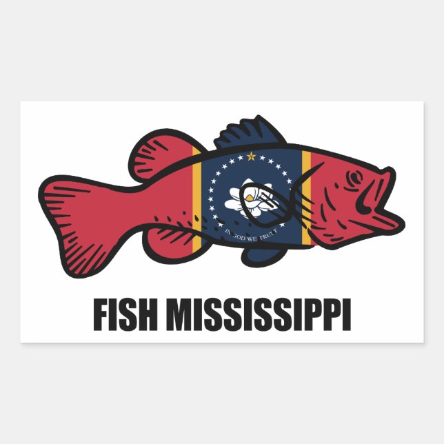 Fish Mississippi Rectangular Sticker (Front)