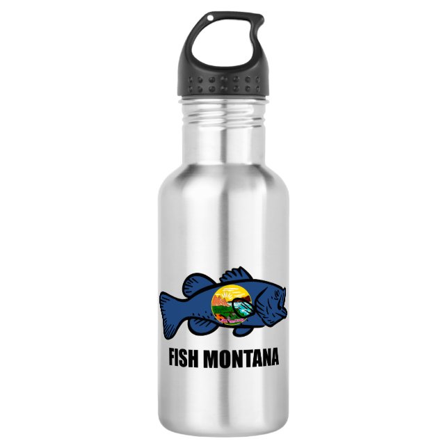 Fish Montana Bass 532 Ml Water Bottle (Front)