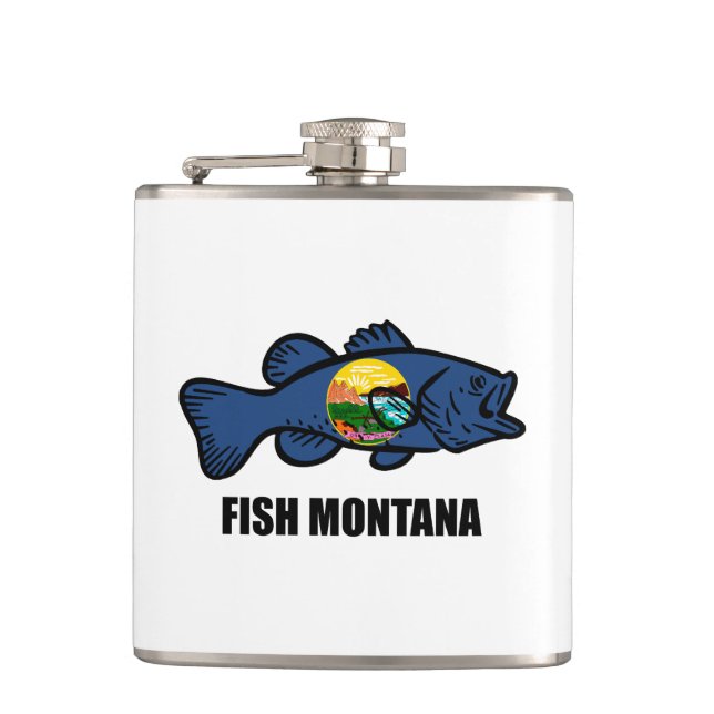 Fish Montana Bass Hip Flask (Front)