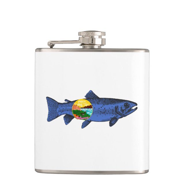 Fish Montana Hip Flask (Front)