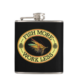 FISH MORE Salmon Fly Fishing Hip Flask