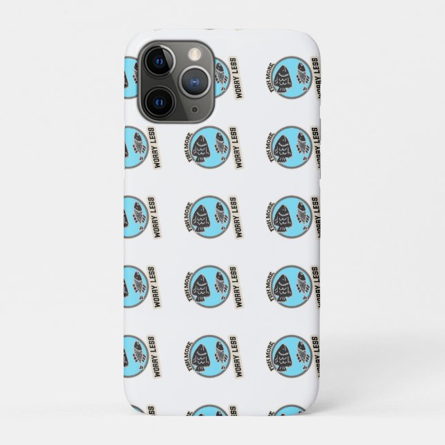 Fish More Worry Less Case-Mate iPhone Case (Back)