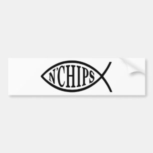 Fish N' Chips Fish Bumper Sticker