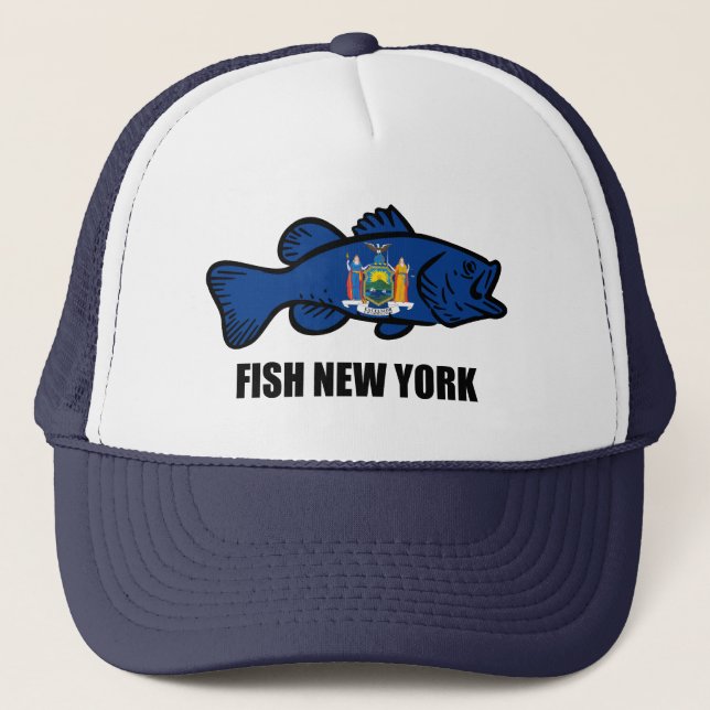 Fish New York Bass Trucker Hat (Front)
