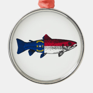 Fish North Carolina Trout Metal Tree Decoration