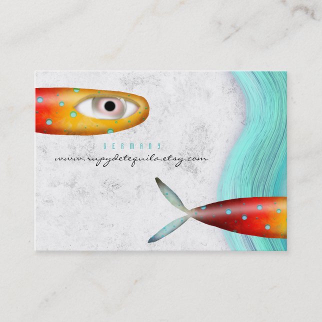 Fish Ocean Wave Elegant Business Card (Front)