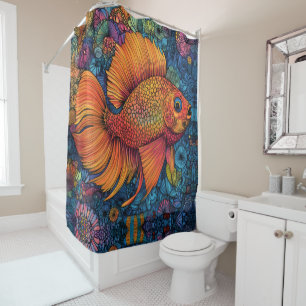 Fish Ocean Whimsical Shower Curtain