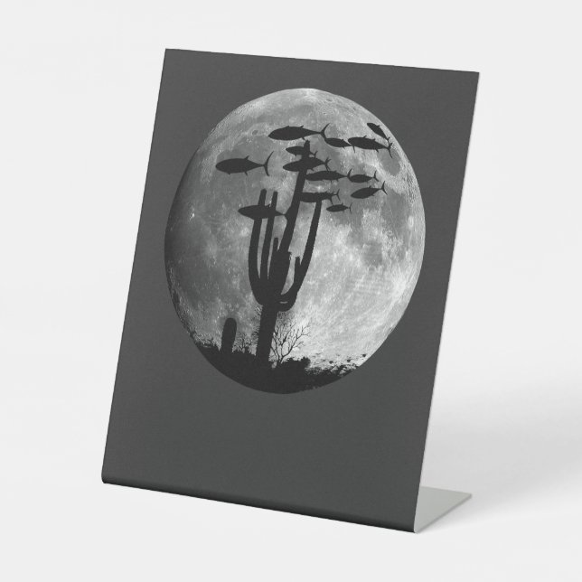 Fish of the Moonlit Sky Pedestal Sign (Front)