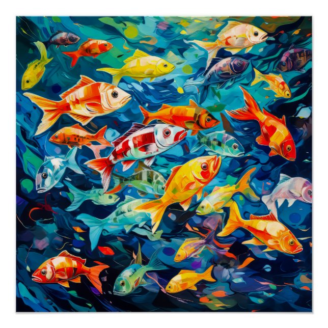 Fish Oil Painting Poster (Front)