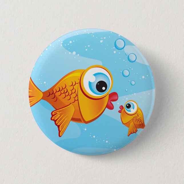 FISH - Olive & Pickle :: 6 Cm Round Badge (Front)