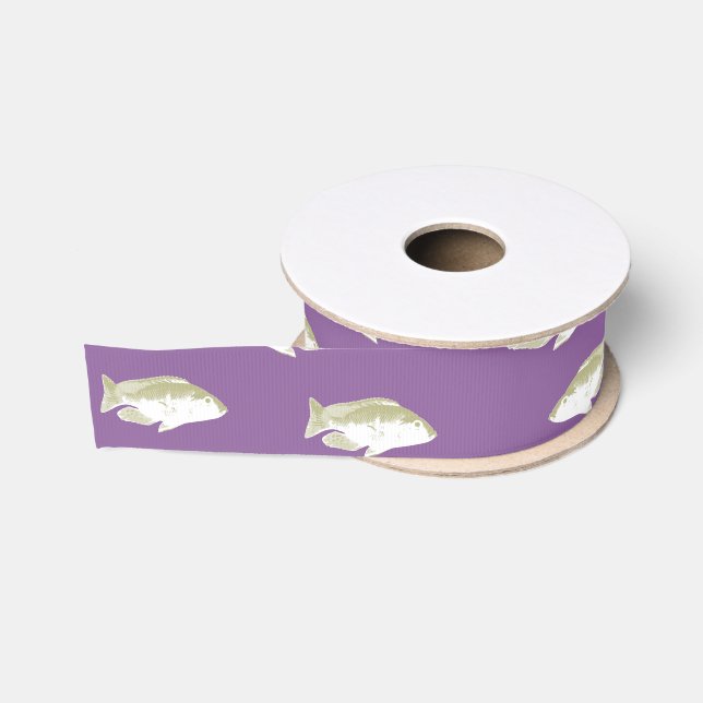 Fish on purple grosgrain ribbon (Spool)