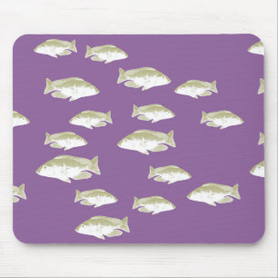Fish on purple mouse pad