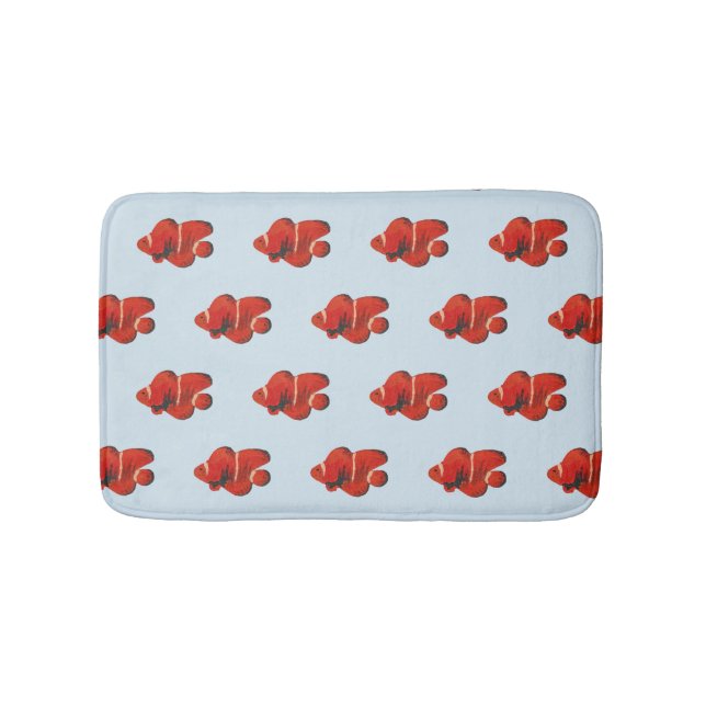 Fish Orange Clownfish Pattern Bath Mat (Front)
