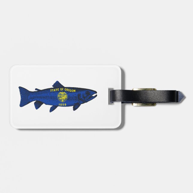 Fish Oregon Trout Luggage Tag (Back Horizontal)