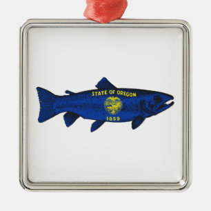 Fish Oregon Trout Metal Tree Decoration