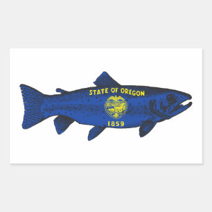Fish Oregon Trout Rectangular Sticker