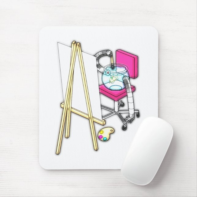 Fish Painter ("Water Colour") -  Mouse Pad (With Mouse)