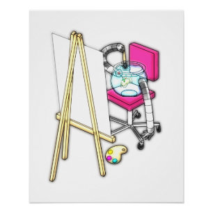 Fish Painter ("Water Colour") -  Poster