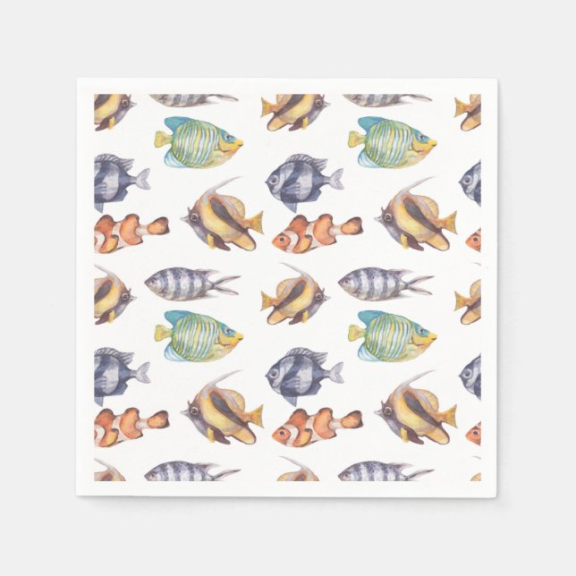 Fish Paper Napkins, Under the Sea Party Supplies Napkin (Front)