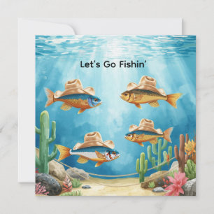 Fish Party Texas themed  Invitation