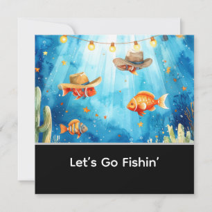 Fish Party Texas themed  Invitation