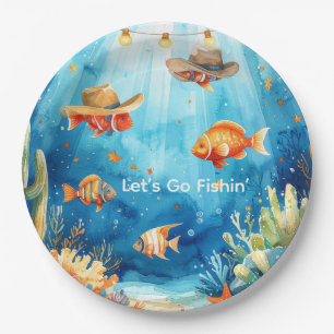 Fish Party Texas themed Paper Plate