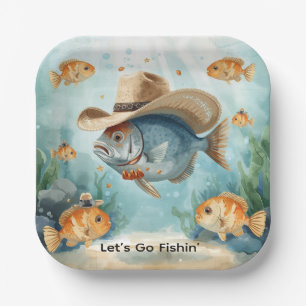 Fish Party Texas themed Paper Plate