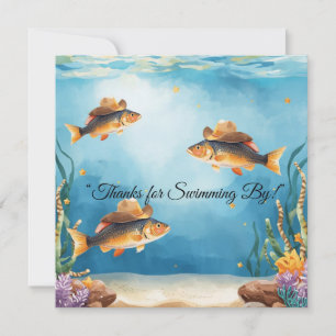 Fish Party Texas Themed Thank You Card