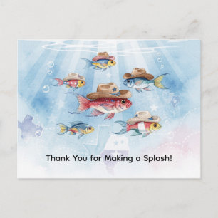 Fish Party Texas themed THANK YOU  Postcard