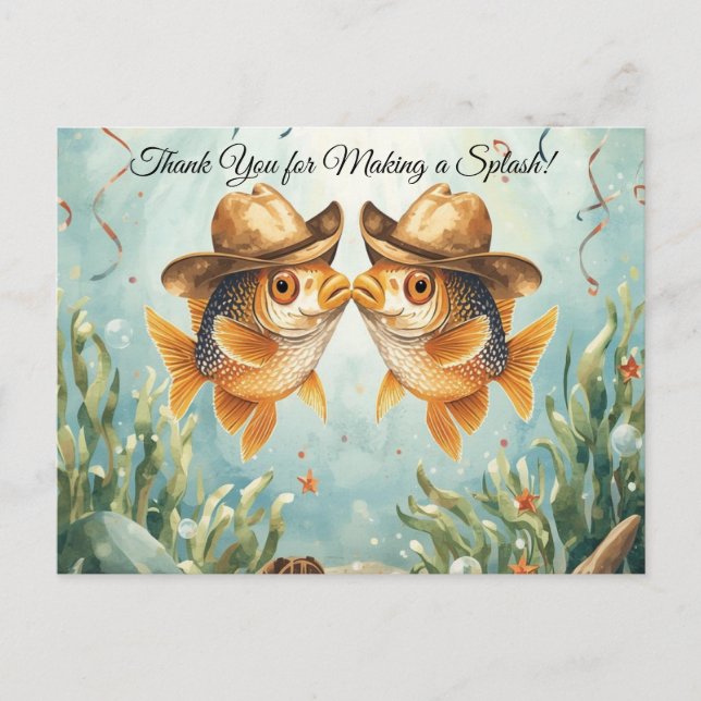 Fish Party Texas themed THANK YOU  Postcard (Front)