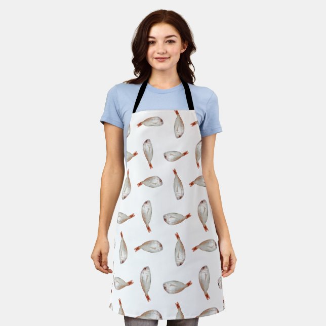Fish pattern apron (Worn)