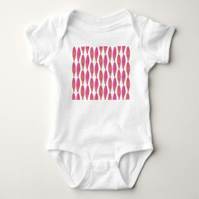 Fish pattern Baby Jersey Bodysuit (Front)