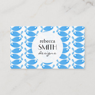 Fish Pattern, Blue Fishes, Fish Shop, Aquariums Business Card