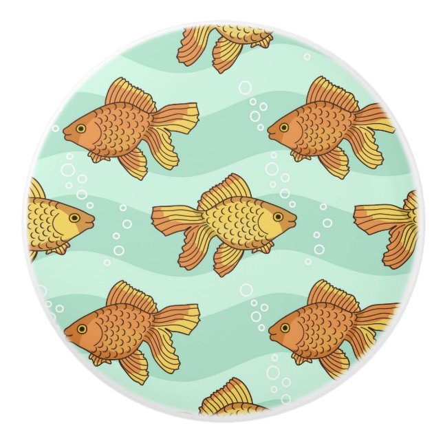 Fish-pattern Ceramic Knob (Front)