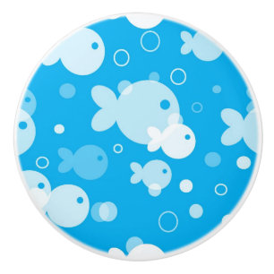 fish pattern ceramic knob