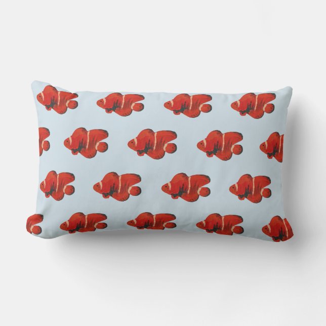 Fish Pattern Clownfish Orange Throw Pillow (Front)