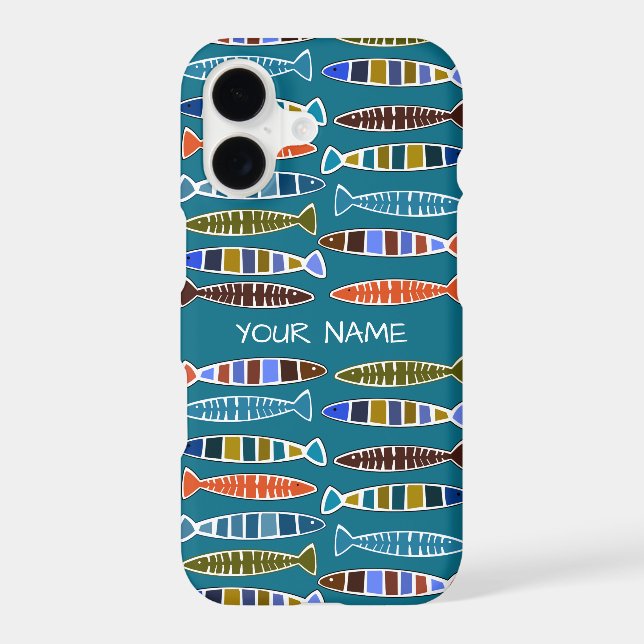 Fish Pattern custom name phone cases (Back)