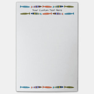 Fish Pattern custom text Post-It notes
